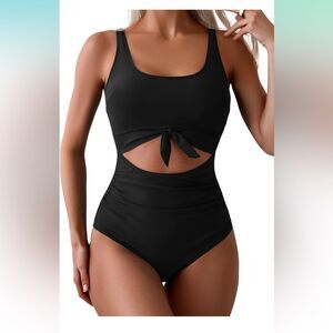 NWT Black Tummy Control One Piece Swimsuit Sz M